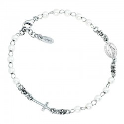 Amen Silver Rosary Bracelet with pearls for ladies BROBB3