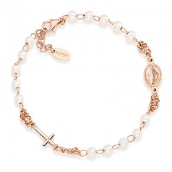 Amen Silver Rosary Bracelet with pearls for ladies BRORB3