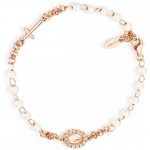 Image of the Amen Silver Rosary Bracelet with pearls for ladies BRORBZ-M3
