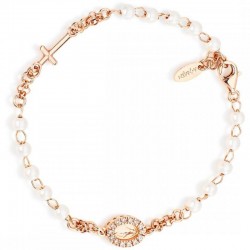 Amen Silver Rosary Bracelet with pearls for ladies BRORBZ-M3