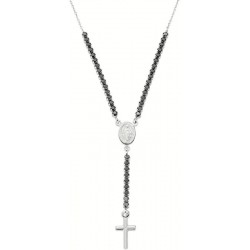 Collana Amen rosario in argento con zirconi CLCRMIBNZ4