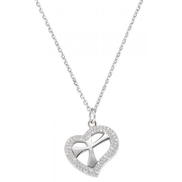Amen Cross Necklace with heart for women CLCUCRBBZ Image of the Amen Cross Necklace with heart for women CLCUCRBBZ