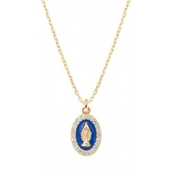 Image of the Amen Miraculous Medal Necklace for women CLMISMGBL