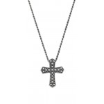 Imagen del Collar Cruz Amen en plata para hombres CLUCSAN2