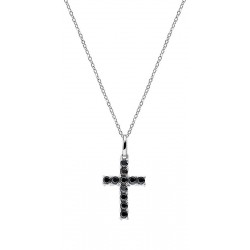 Amen Silver Cross Necklace with zircons for ladies CRBN02
