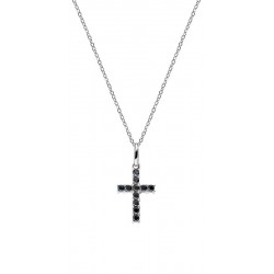 Amen Silver Cross Necklace with zircons for ladies CRBN03