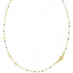 Collar Rosario Amen en plata con cristales para mujeres CRO10GARVE3