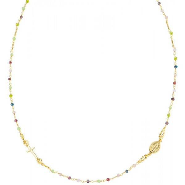 Bild der Amen Rosenkranz Kette aus Silber mit Kristallen für Damen CRO10GARVE3