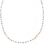 Image of the Amen Silver Rosary Necklace with crystals for women CRO10RBLTO3
