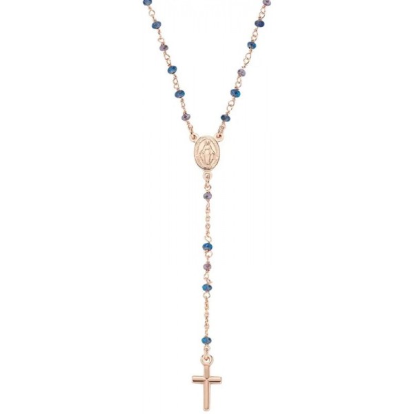 Collier Chapelet Amen en argent avec cristaux pour femmes CRO10RBLTO4 Image du Collier Chapelet Amen en argent avec cristaux pour femmes CRO10RBLTO4