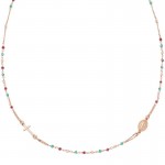 Image of the Amen Silver Rosary Necklace with crystals for women CRO10RRRV3