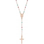 Collar Rosario Amen en plata con cristales para mujeres CRO10RRRV4 Imagen del Collar Rosario Amen en plata con cristales para mujeres CRO10RRRV4