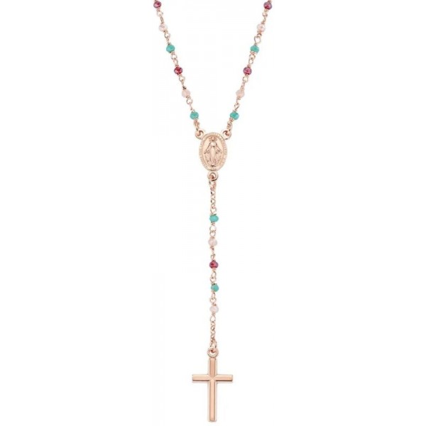 Collar Rosario Amen en plata con cristales para mujeres CRO10RRRV4 Imagen del Collar Rosario Amen en plata con cristales para mujeres CRO10RRRV4
