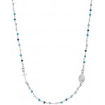 Image of the Amen Silver Rosary Necklace with crystals for women CRO25BMUB3