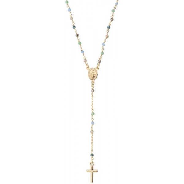 Collier Chapelet Amen en argent avec cristaux pour femmes CRO25GMUV4 Image du Collier Chapelet Amen en argent avec cristaux pour femmes CRO25GMUV4