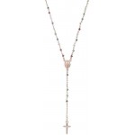 Amen Silver Rosary Necklace with crystals for women CRO25RMU4 Image of the Amen Silver Rosary Necklace with crystals for women CRO25RMU4