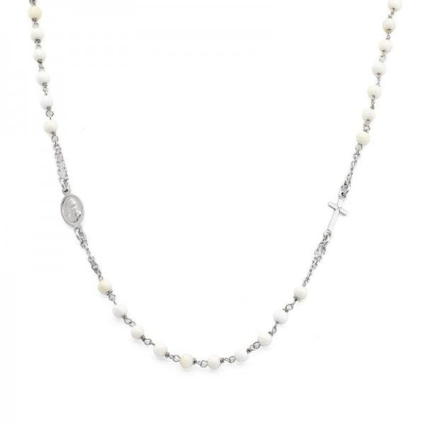 Comprare Collana Amen Rosari in argento e perle donna CROBB3