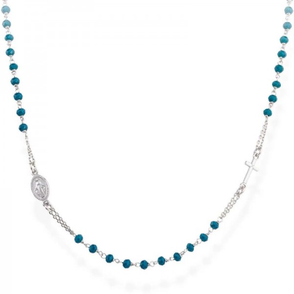 Bild der Amen Rosenkranz Kette aus Silber mit Kristallen CROBBL3