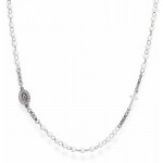 Image of the Amen Silver Rosary Necklace with pearls for ladies CROBBZ-M3