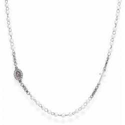 Amen Silver Rosary Necklace with pearls for ladies CROBBZ-M3