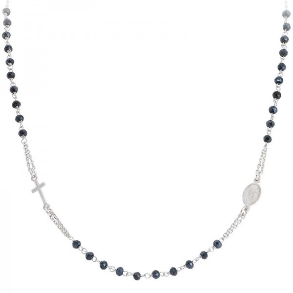 Bild der Amen Rosenkranz Kette aus Silber mit Kristallen CROBG3
