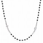 Buy Amen Silver Rosary Necklace with crystals CROBNZ3