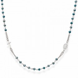 Collar Rosario Amen en plata con cristales CROBP3