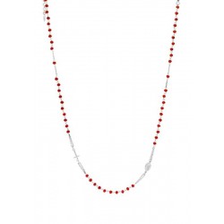 Collar Rosario Amen en plata con cristales CROBR3