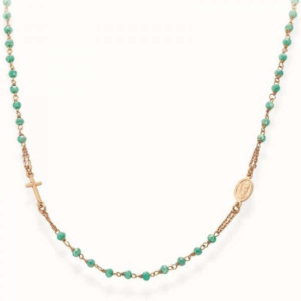 Bild der Amen Rosenkranz Kette aus Silber mit Kristallen CRORM3