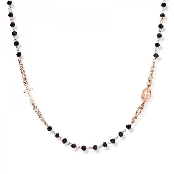 Buy Amen Silver Rosary Necklace with crystals CRORN3