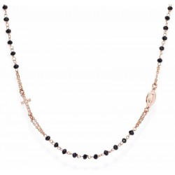 Collar Rosario Amen en plata con cristales CRORNZ3