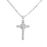 Image du Collier Croix Amen en argent pour hommes CRUO