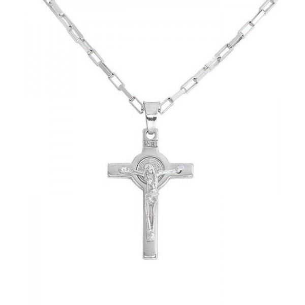 Image du Collier Croix Amen en argent pour hommes CRUO