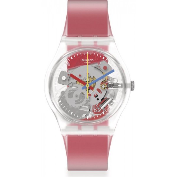Buy Swatch Unisex Watch Gent Clearly Red Striped GE292