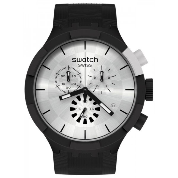 Swatch Watch Big Bold Chrono Chequered Silver SB02B404 Buy Swatch Watch Big Bold Chrono Chequered Silver SB02B404