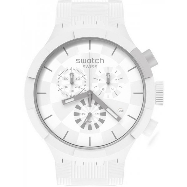 Swatch Watch Big Bold Chrono Chequered White SB02W400 Buy Swatch Watch Big Bold Chrono Chequered White SB02W400