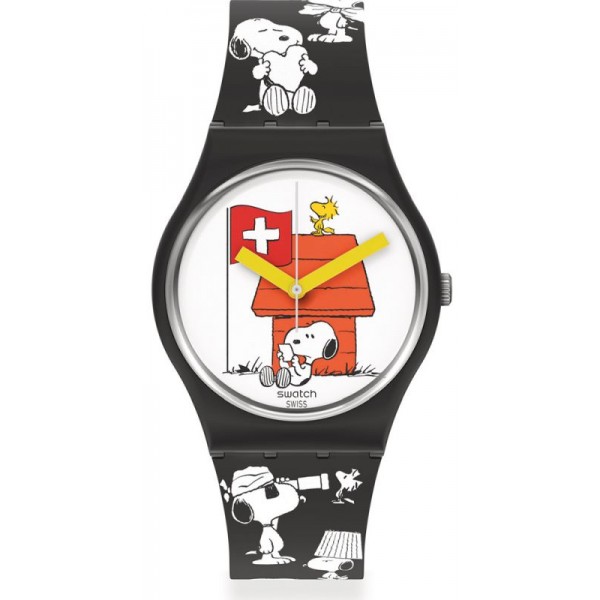 Acheter Montre Swatch Peanuts Grande Bracchetto Snoopy SO28Z107