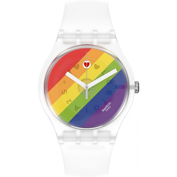Buy Swatch Ladies Watch New Gent Stripe Fierce SO29K701