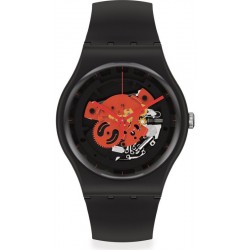 Montre Swatch Unisex New Gent Time To Red Big SO32B110