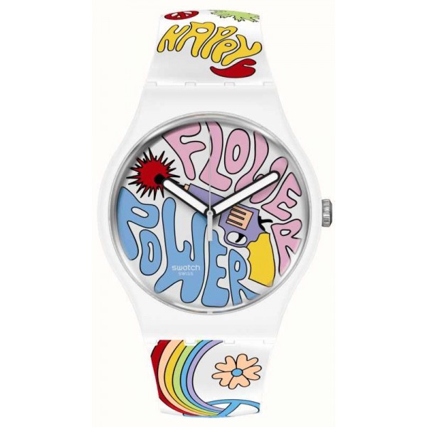 Buy Swatch Ladies Watch New Gent Power Of Peace SO32W107