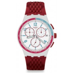 Swatch Unisexuhr Chrono Plastic Red Track SUSM403