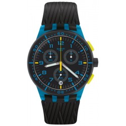 Swatch Unisexuhr Chrono Plastic Blue Tire SUSS402