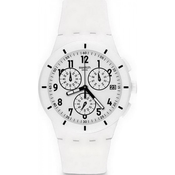 Swatch Unisex Watch Chrono Plastic Twice Again White SUSW402 Buy Swatch Unisex Watch Chrono Plastic Twice Again White SUSW402