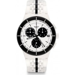 Swatch Unisex Watch Chrono Plastic Piste Noire SUSW407