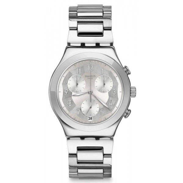 Buy Swatch Unisex Watch Irony Chrono Silver Ring YCS604G