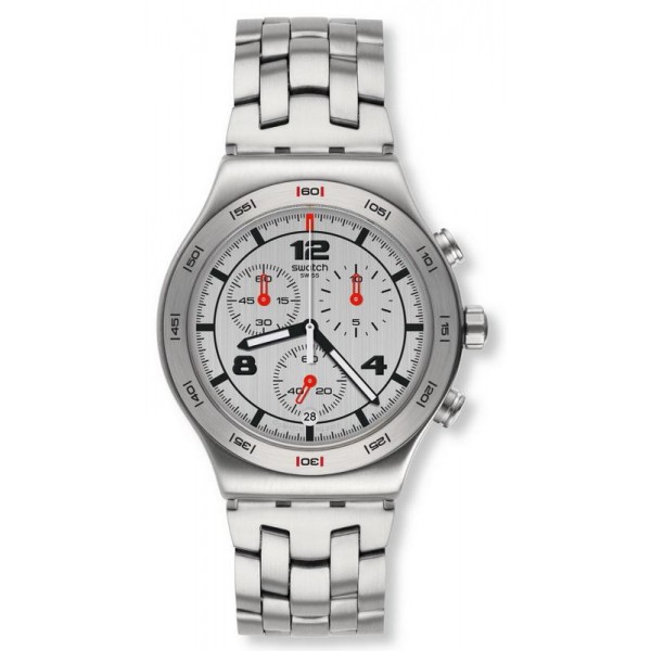 Buy Swatch Unisex Watch Irony Chrono Silver Again YVS447G