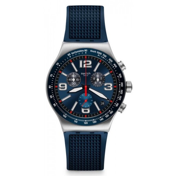 Kaufen Sie Swatch Herrenuhr Irony Chrono Blue Grid YVS454