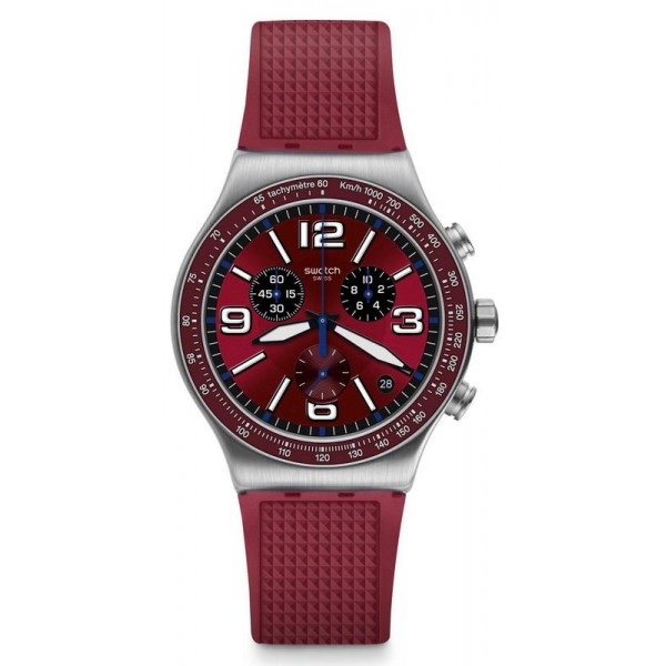 Buy Swatch Unisex Watch Irony Chrono Wine Grid YVS464